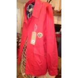 A red Burberry men's jacket