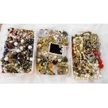 A quantity of assorted costume jewellery necklaces and ear-rings, etc.