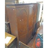 A 5' 20th Century Maple & Co mahogany burr walnut and ebonised strung bow front triple wardrobe with