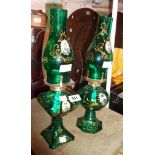 Two Persian table oil lamps