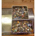 Two tins of vintage buttons