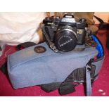 A Pentax Super A1 camera with SMCA zoom lens in Jessops soft case