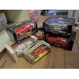 Six boxed Burago sports cars including Ferrari Testarossa Italia 90