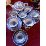 A quantity of Spode Italian blue and white tea ware