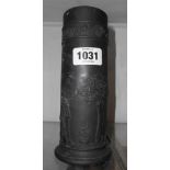 A 20th Century Wedgwood black basalt cylindrical vase