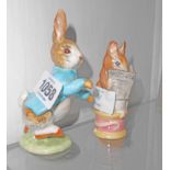 A Beswick Beatrix Potter Peter Rabbit figurine and a Tailor of Gloucester similar