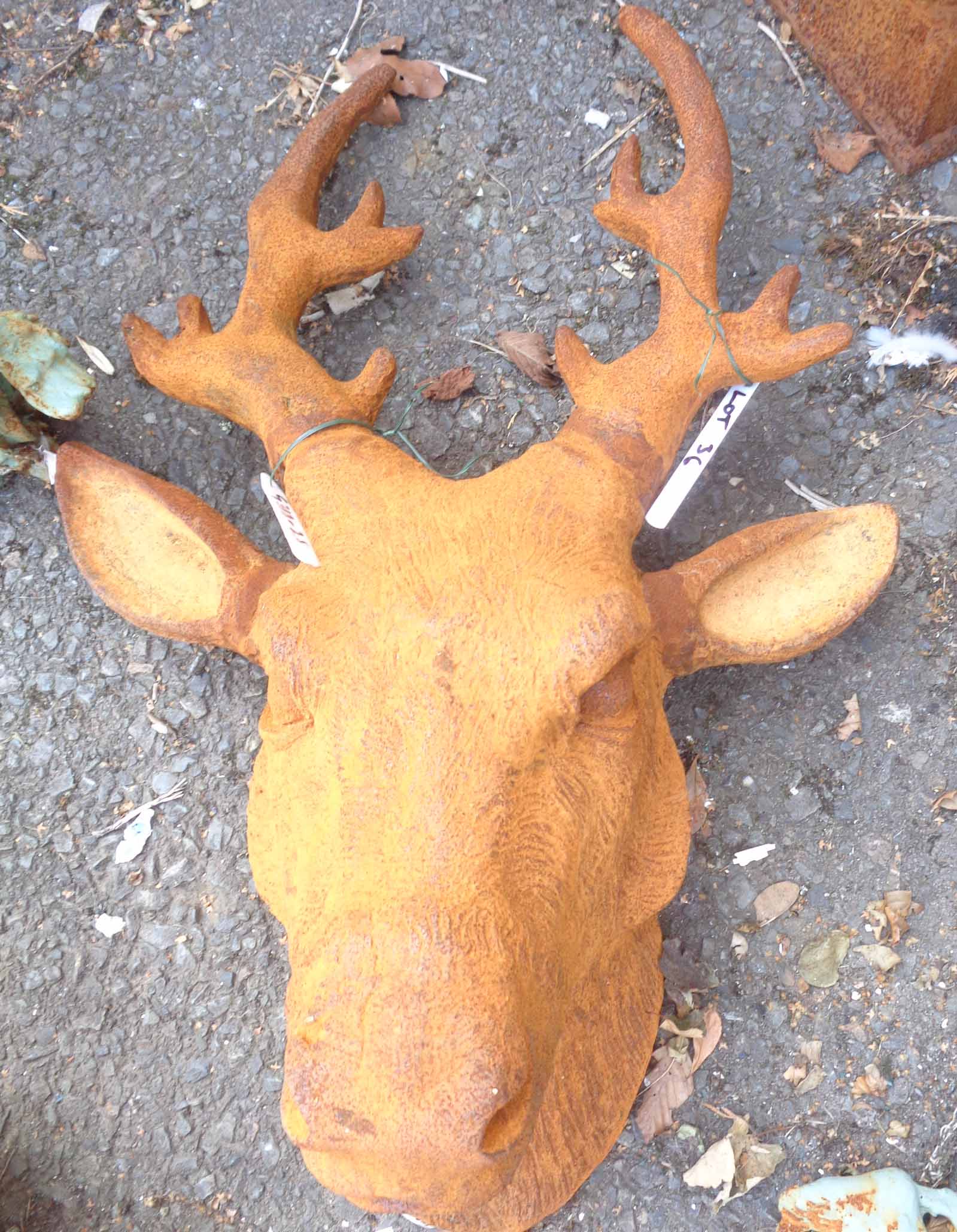 A cast iron stag's head