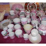 A large collection of Victorian and Edwardian china souvenir ware including Weston-super-Mare,