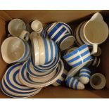 A box containing a quantity of T.G. Green Cornishware and other kitchen ware including cruet,