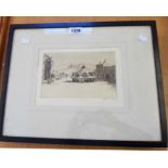 E.J. Maybery: an original etching of old Market Place, Dunstar - signed and inscribed in pencil