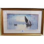 J. Maurice Hosking: a gilt framed watercolour, entitled The Fishing Fleet
