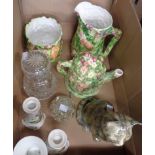 Three pieces of Annie Rowe The Village china, Winstanley cat, etc.