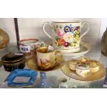 A small selection of china miniatures and other items including Royal Worcester, 1884