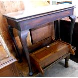 A 91cm 19th Century mahogany fold-over tea table, set on cabriole legs with pad feet