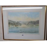 Fox: a gilt framed watercolour, entitled South Pool Creek, Kingsbridge, S. Devon - signed