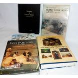 Five hardback art reference books including Dog Painting by William Secord and the Dictionary of