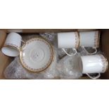 A set of six Elizabethan china Clifton China coffee cups and saucers