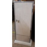 A 48cm vintage aluminium clad free standing gun cabinet with converted shelf interior and added