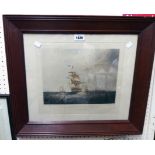 S. Walters: a framed coloured engraving, entitled Homeward Bound Passing the Light-Ship Liverpool