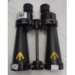 A pair of Second World War period Roal Navy Barr & Stroud 7x CF41 binoculars with yellow, blue and