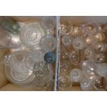 Two boxes of assorted glassware