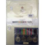 F.W. Rowe, Flight Serjeant, 512754: a medal group with ribbons comprising General Service Medal with