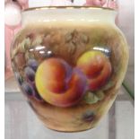 A small Royal Worcester hand painted fruit vase signed P.D. Love