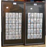 Two framed sets of military figure cigarette cards - some light fading