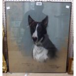 A pastel portrait of a bull terrier Romany Reefe aka Jo - inscribed and indistinctly signed and