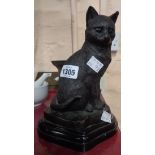 A modern bronze figure of a cat, after Julie Moigniez