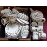 A Wedgwood bone china Beaconsfield part tea set - sold with a Royal Doulton Larchmont part coffee