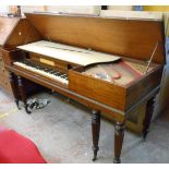 A 1.65m George IV period mahogany and brass strung square piano by John Broadwood and Sons, Great