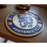 A modern painted cast metal Chelsea FC sign