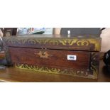 A brass bound rosewood veneered writing slope - for restoration