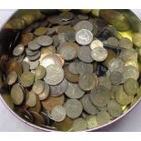 A tin containing a collection of Victorian and later Great British coinage