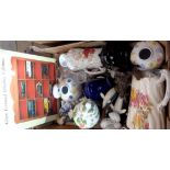 A box containing assorted ceramic items