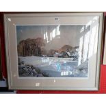 †Rowland Hilder: a framed signed limited edition coloured print, depicting a rural landscape in