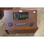 A vintage mahogany cased Murphy valve radio with bakelite dials