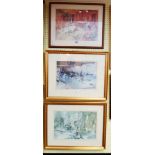 †William Russell Flint: three gilt framed coloured prints