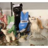 Eight animal figurines comprising SylvaC cat, horse and rabbits, Royal Doulton kitten, Denby lamb,