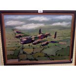 David Elphick: a framed acrylic on board, entitled Lancaster B.2 (returning home) - signed and dated