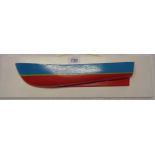 A painted half hull model of a Teignmouth Ketch "Bluebell 20T"