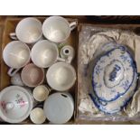 A Ridgeways blue and white lidded sauce tureen and stand - sold with a quantity of assorted ceramics