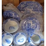 A box of Copeland Spode Italian teaware including four trios, jug, bowl, etc.