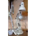 Three modern anglepoise lamps