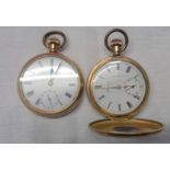 Two gold plated pocket watches - various condition