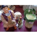 A Melba Ware Henry VIII character jug - sold with a Bunnikins Romeo figurine and money box, SylvaC