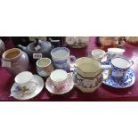 A small quantity of assorted china including Wedgwood black basalt teapot, Radford vase, Royal