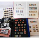 Two stock albums and a ring bound similar containing a collection of mint GB decimal stamps and