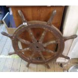 An old eight spoke ship's wheel